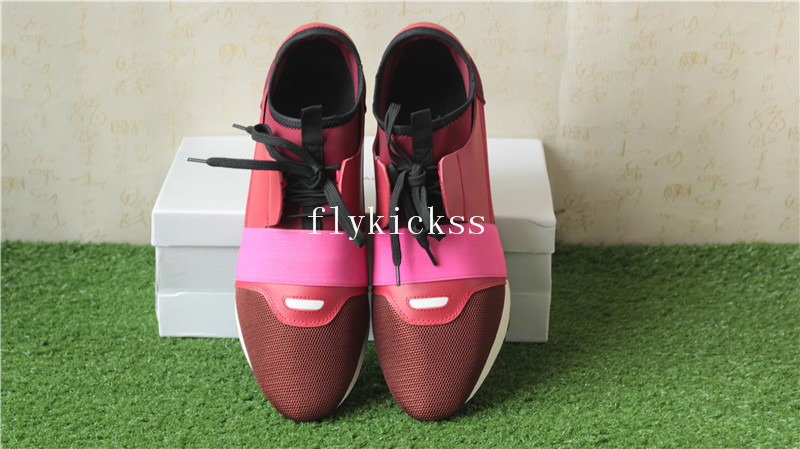 Balenciaga Race Runner Trainers Red Pink